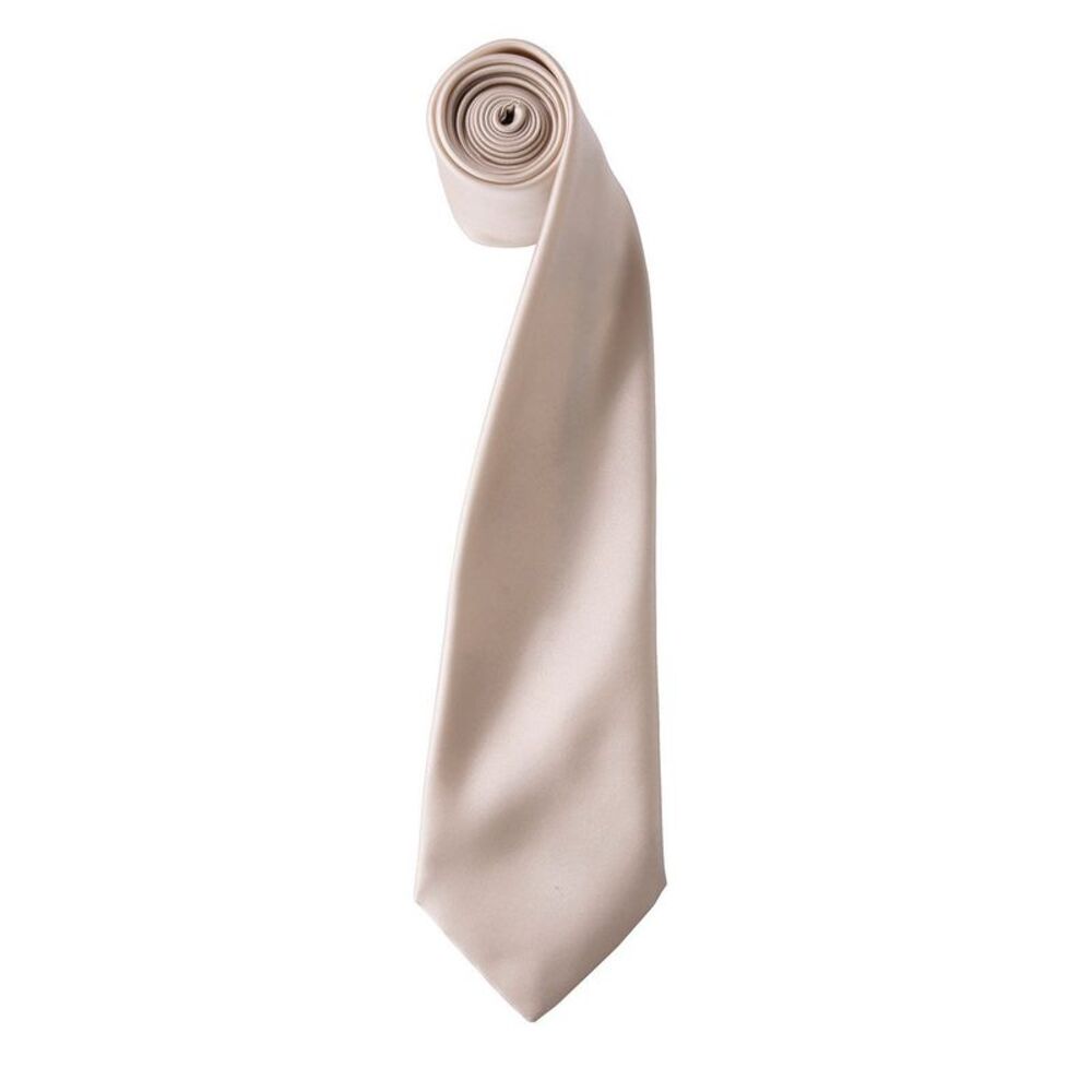 Premier Unisex Adult Colours Satin Tie / Natural